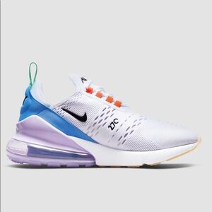 Nike Womens Air Max 270 White/Black/Safety Orange size 6.5 ⭐️ Like New ⭐️ worn 1